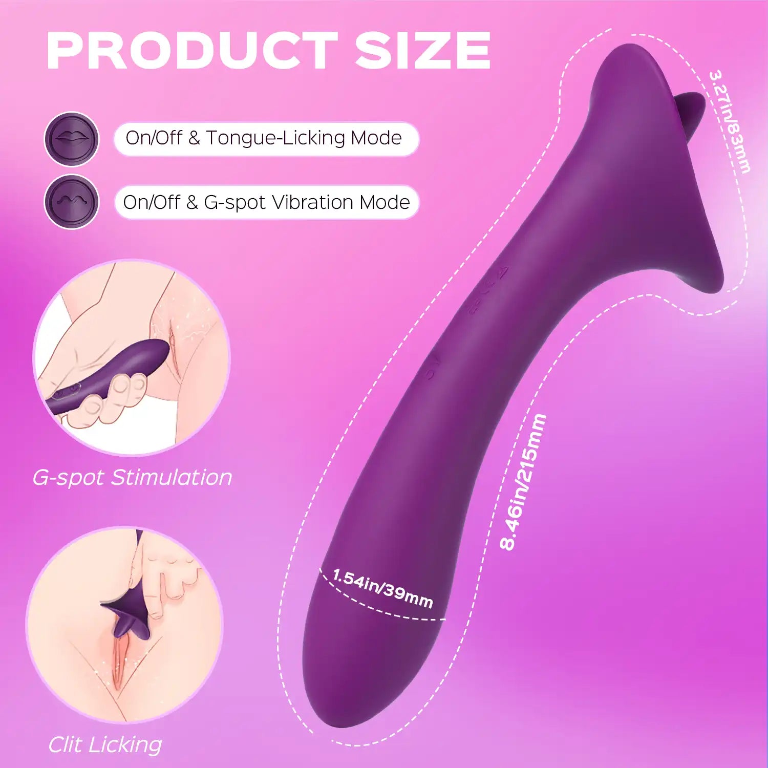 Clit Licking Tongue Vibrator with G Spot Stimulator